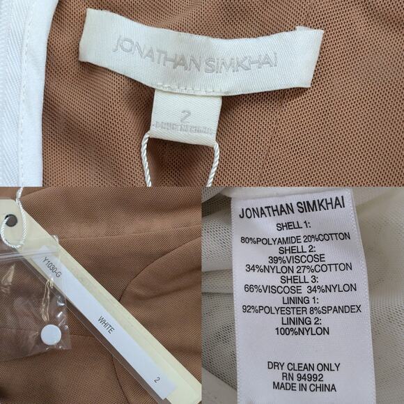 Jonathan Simkhai XS 2 Bustier Mixed Lace Overlay Lined Bodysuit White Midi Dress - Picture 10 of 15